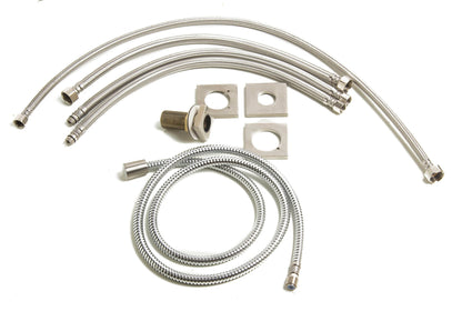 Deck Mounted Tub Filler and Square Hand Held Shower Head by Alfi