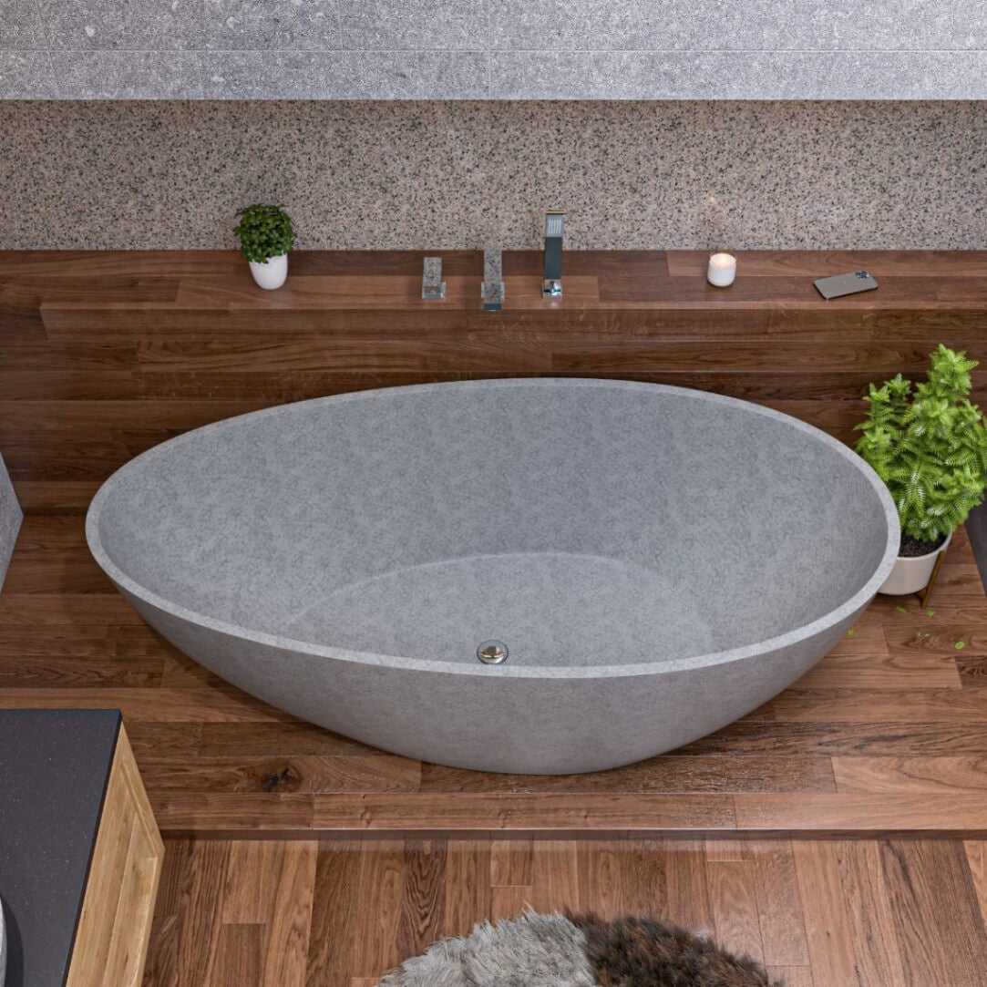 Deck Mounted Tub Filler and Square Hand Held Shower Head by Alfi