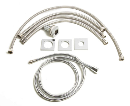 Deck Mounted Tub Filler and Square Hand Held Shower Head by Alfi