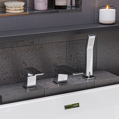 Deck Mounted Three Hole Bathroom Tub Filler & Shower Head by Alfi