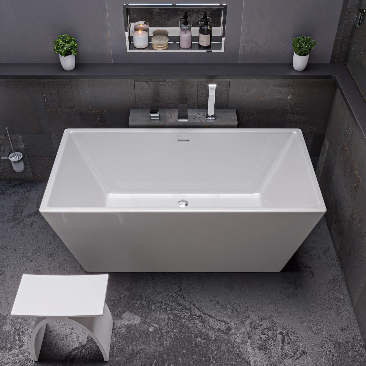 Deck Mounted Three Hole Bathroom Tub Filler & Shower Head by Alfi