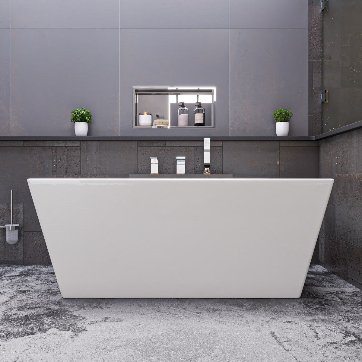 Deck Mounted Three Hole Bathroom Tub Filler & Shower Head by Alfi