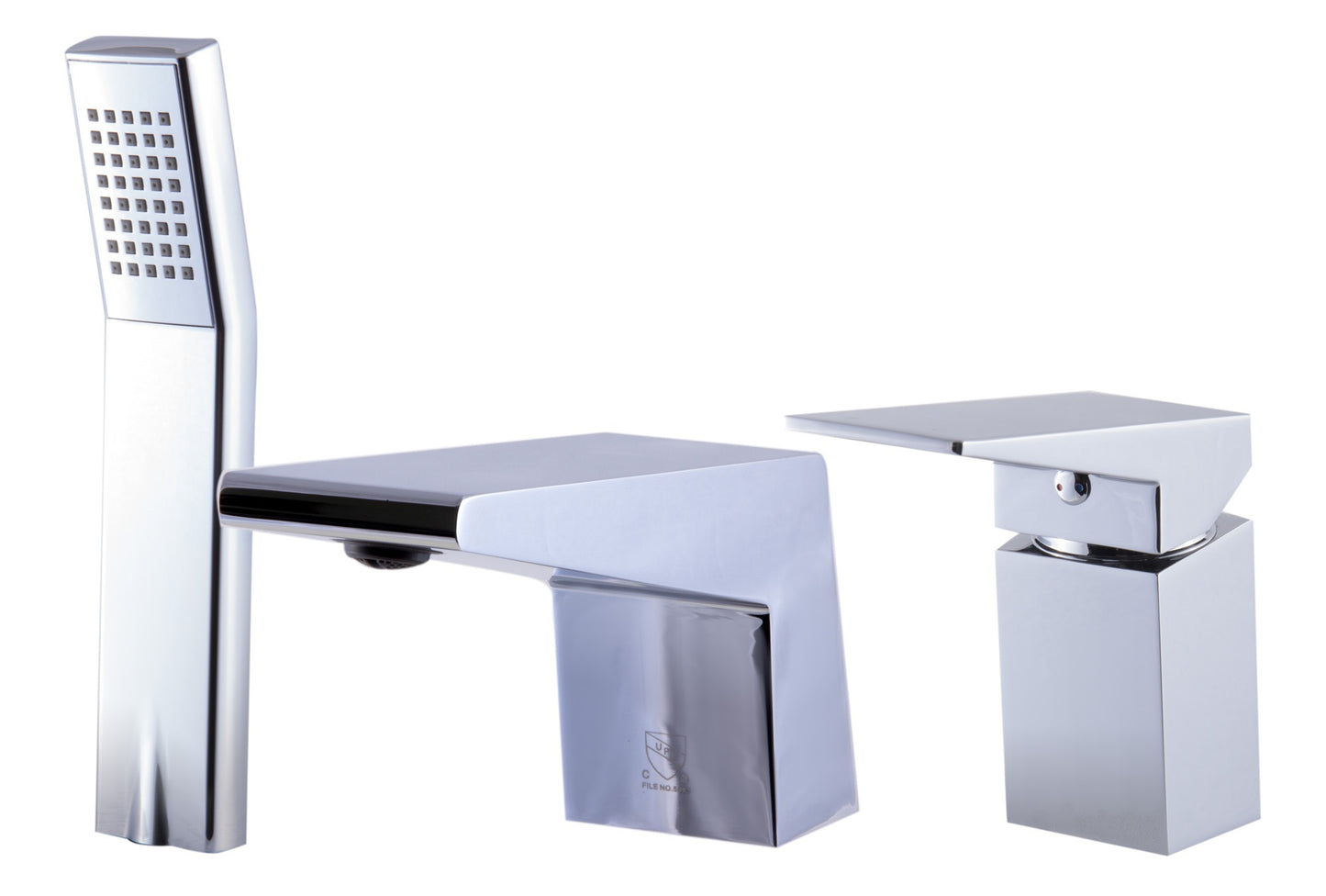 Deck Mounted Three Hole Bathroom Tub Filler & Shower Head by Alfi