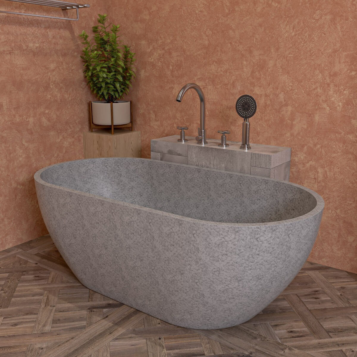 Deck Mounted Tub Filler with Hand Held Showerhead by Alfi