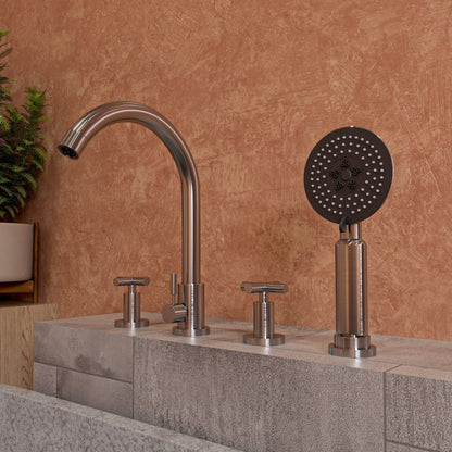 Deck Mounted Tub Filler with Hand Held Showerhead by Alfi