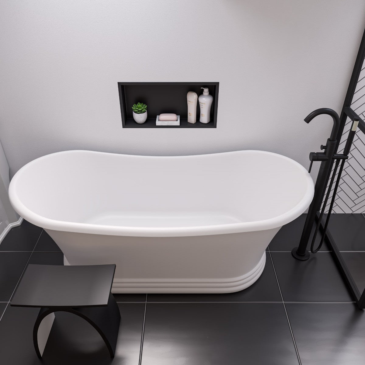Floor Mount Tub Filler with Shower Head Polished/Brushed by Alfi