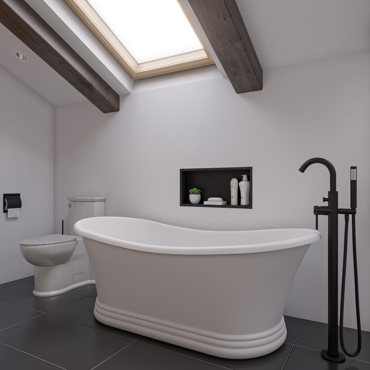 Floor Mount Tub Filler with Shower Head Polished/Brushed by Alfi
