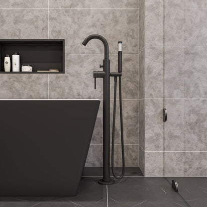 Floor Mount Tub Filler with Shower Head Polished/Brushed by Alfi