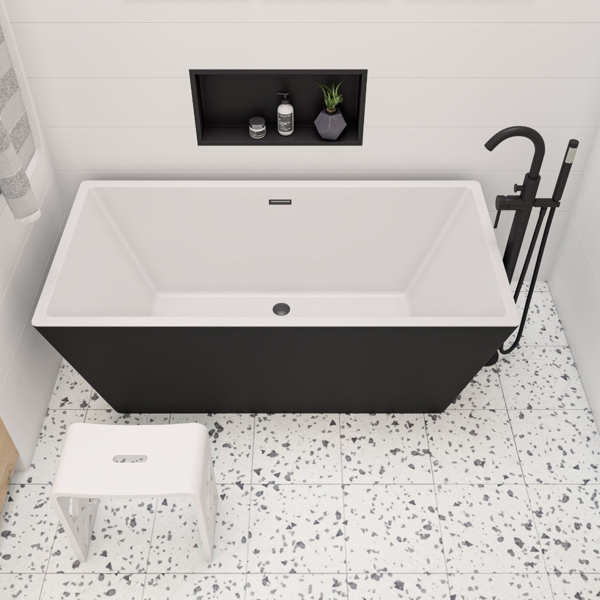 Floor Mount Tub Filler with Shower Head Polished/Brushed by Alfi