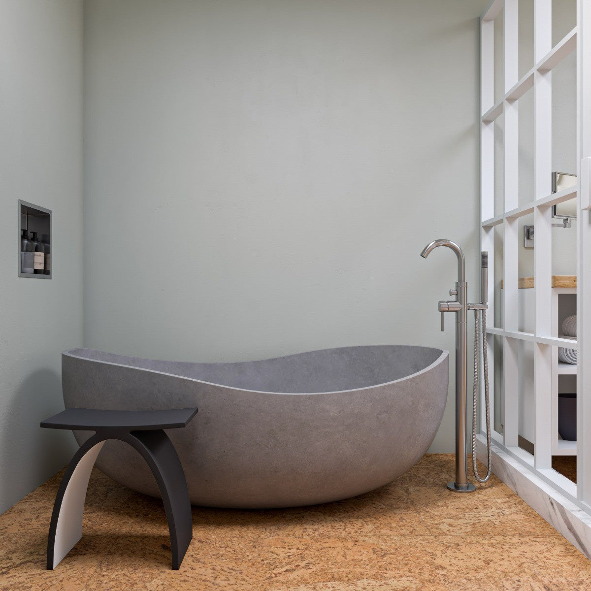 Floor Mount Tub Filler with Shower Head Polished/Brushed by Alfi