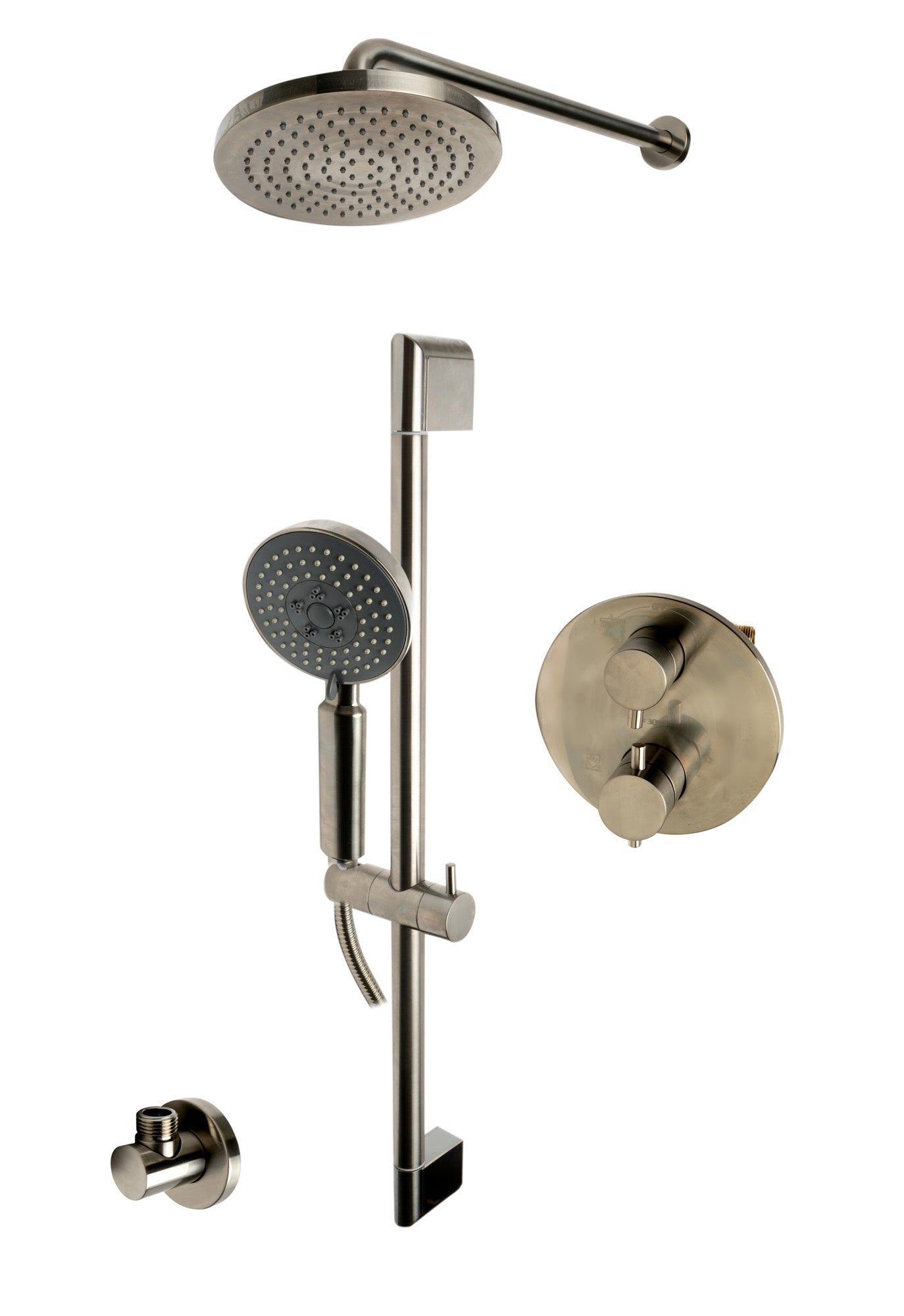 Round Style 2 Way Thermostatic Shower Set by Alfi
