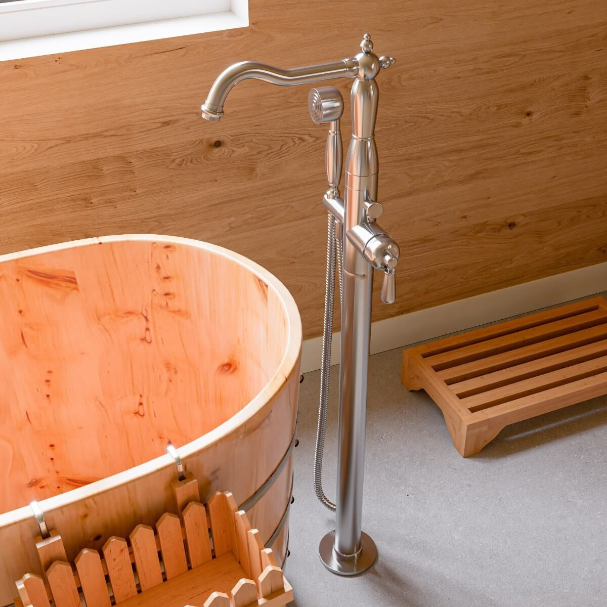 Free Standing Floor Mounted Bath Tub Filler by Alfi