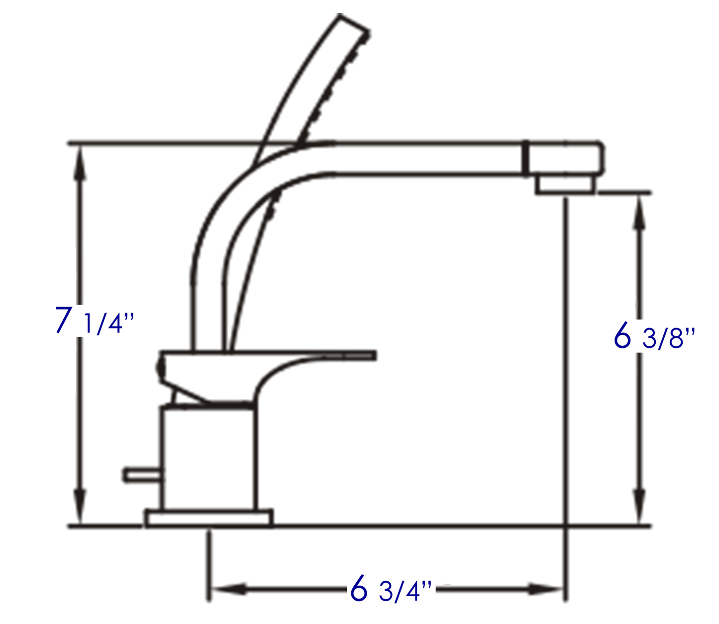 Single Lever Faucet Round Hand Held Pull-Out Shower Head by Alfi