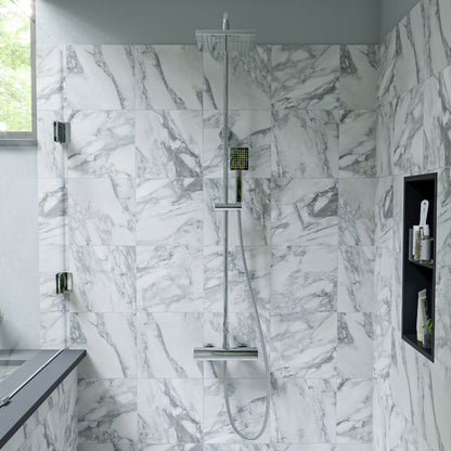 Square Style Thermostatic Exposed Shower Set by Alfi