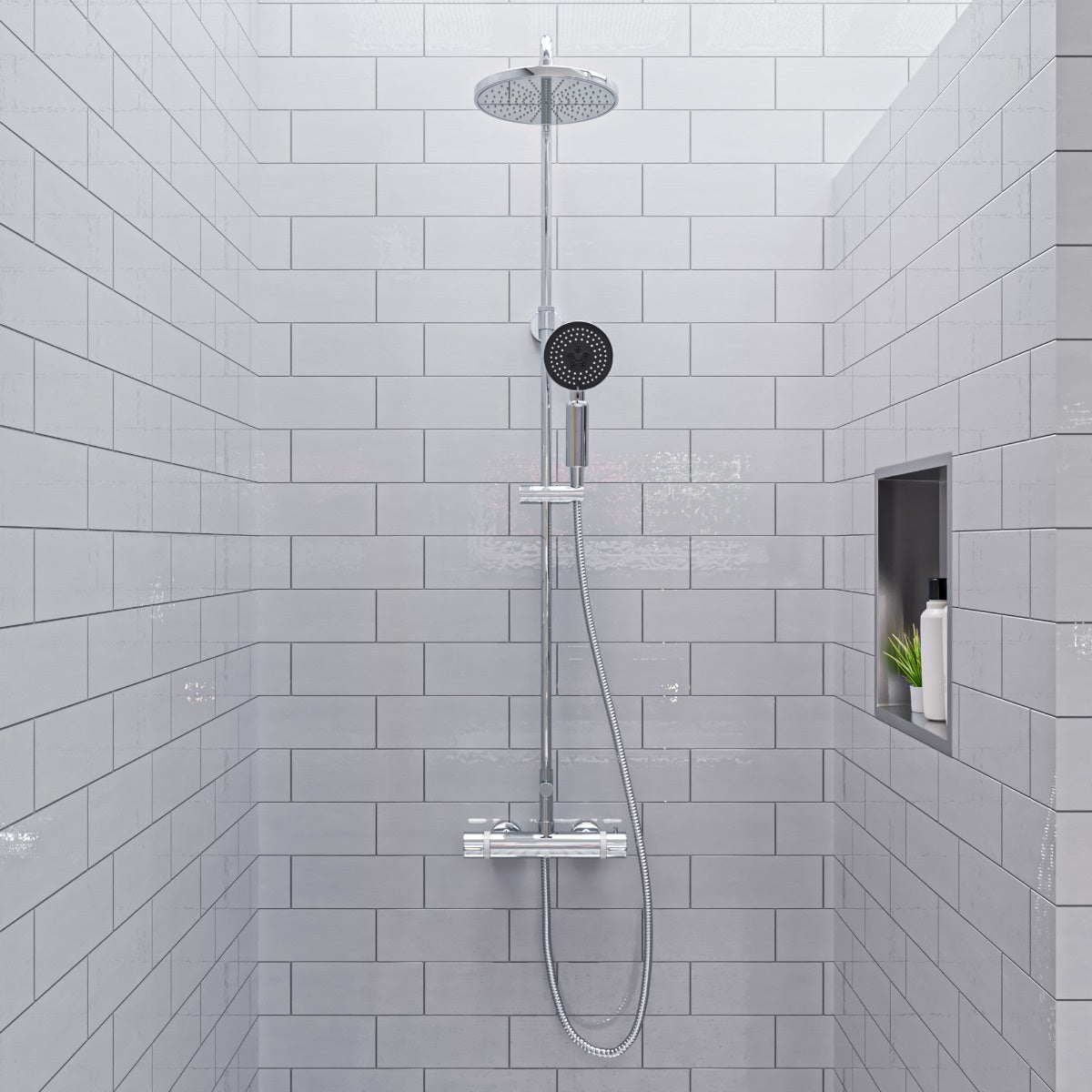 Round Style Thermostatic Exposed Shower Set by Alfi