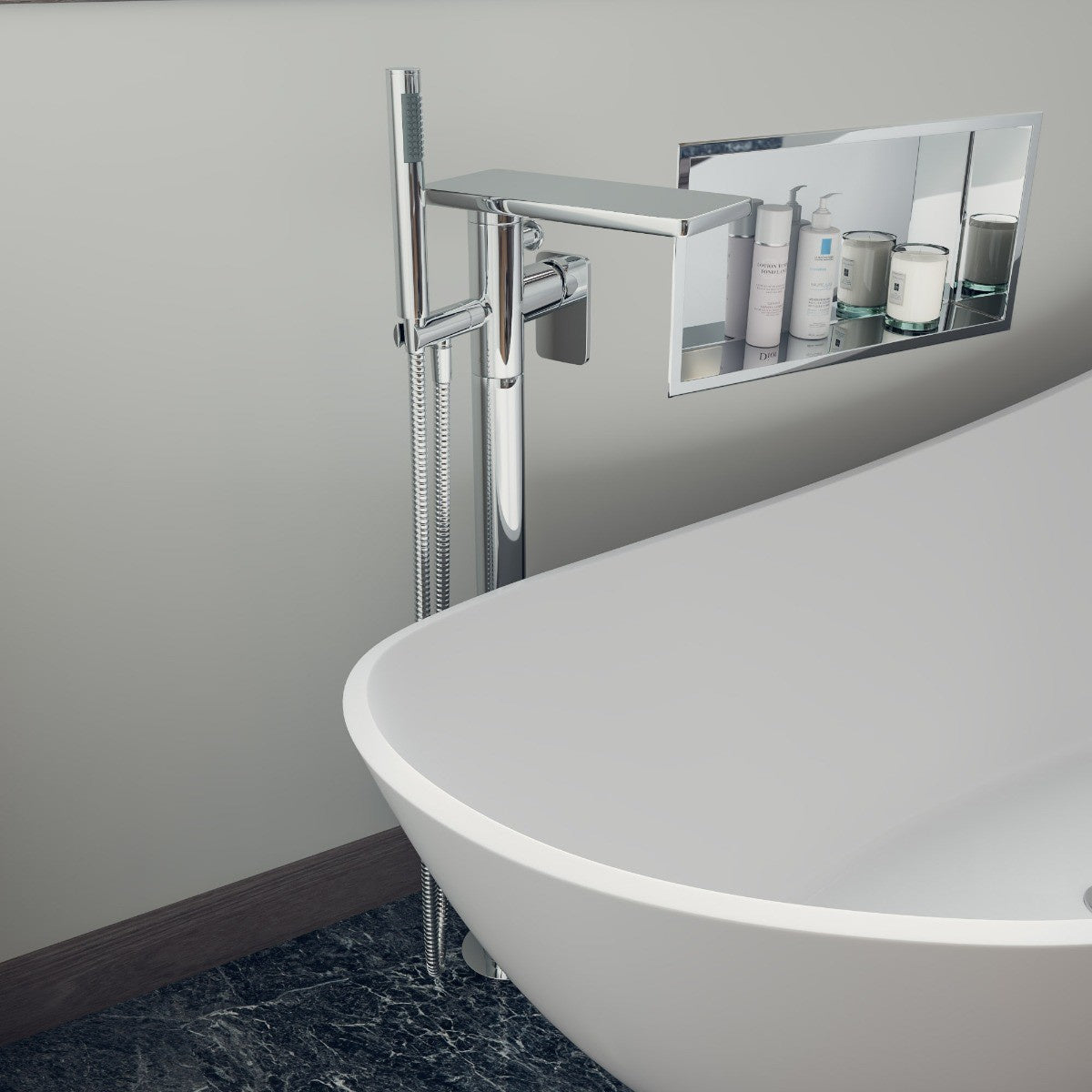 Free Standing Floor Mounted Bath Tub Filler by Alfi