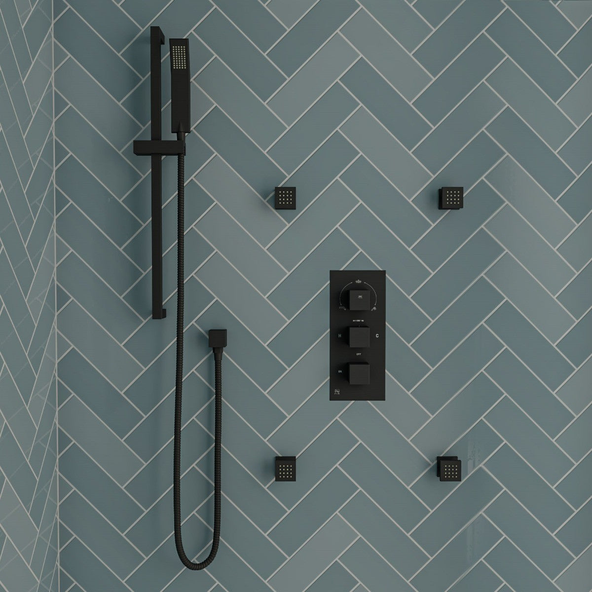Sliding Rail Hand Shower Set in Polished or Brushed by Alfi