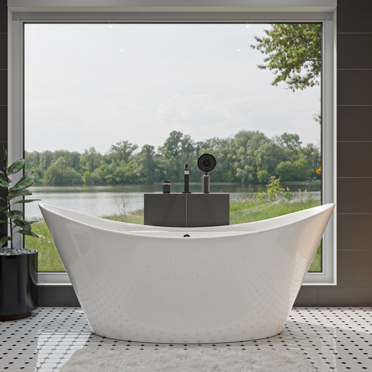 Spa Inspired Oval Free Standing Soaking Bathtub by Alfi