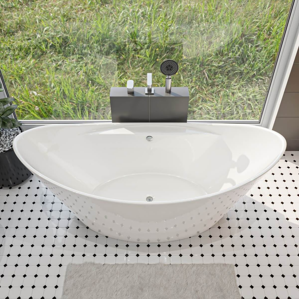Spa Inspired Oval Free Standing Soaking Bathtub by Alfi