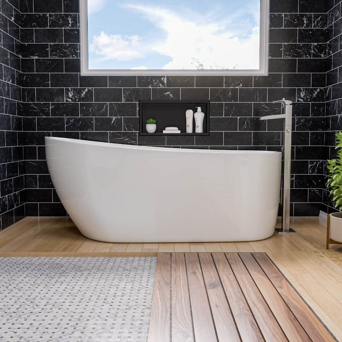 Enjoy a Deep Quiet Soak, Oval Soaking Bathtub by Alfi