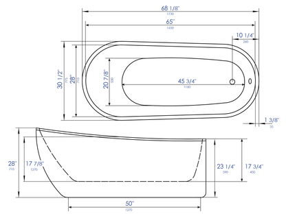 Enjoy a Deep Quiet Soak, Oval Soaking Bathtub by Alfi