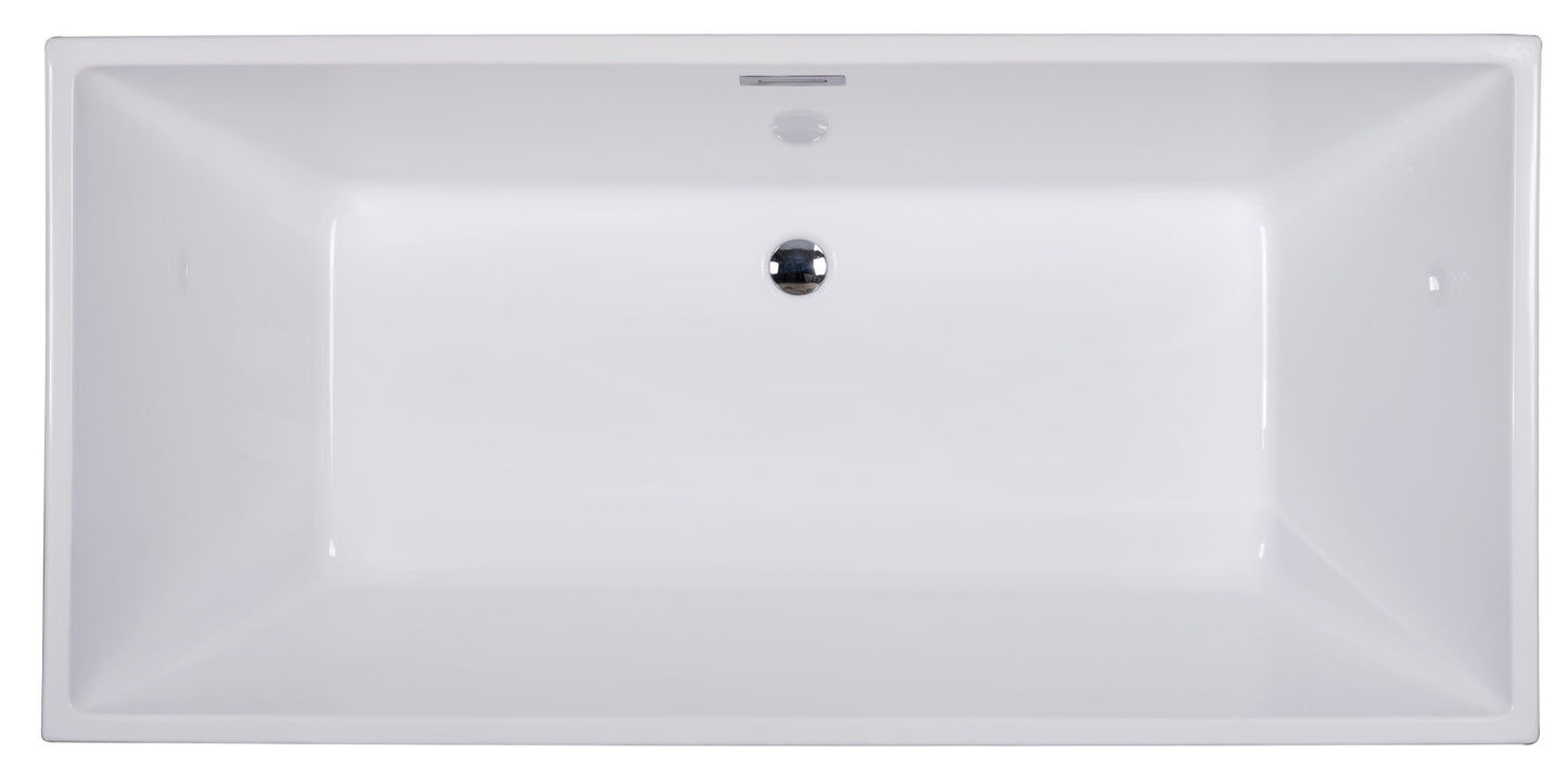 Rectangular Free Standing Soaking Bathtub by Alfi