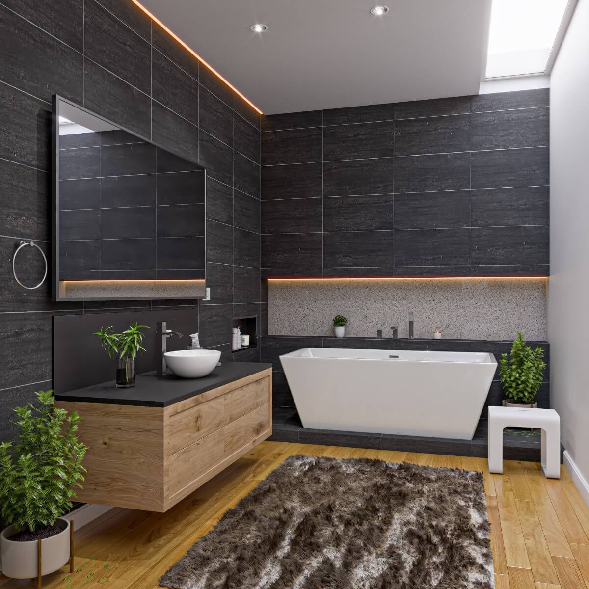 Rectangular Free Standing Soaking Bathtub by Alfi