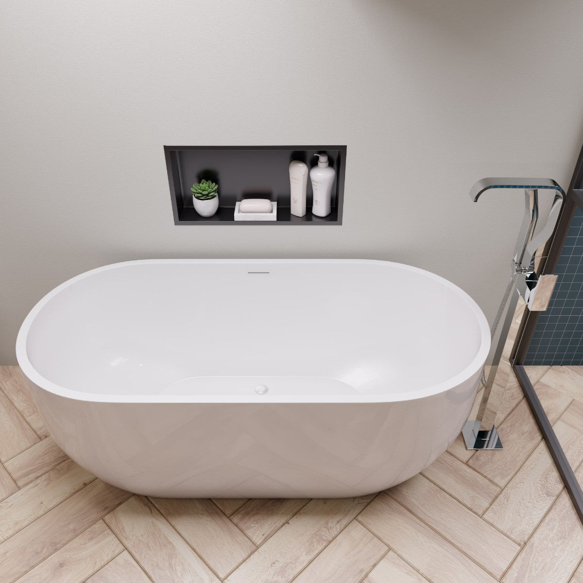 Deeper than Standard Immersion. Oval Soaking Bathtub by Alfi