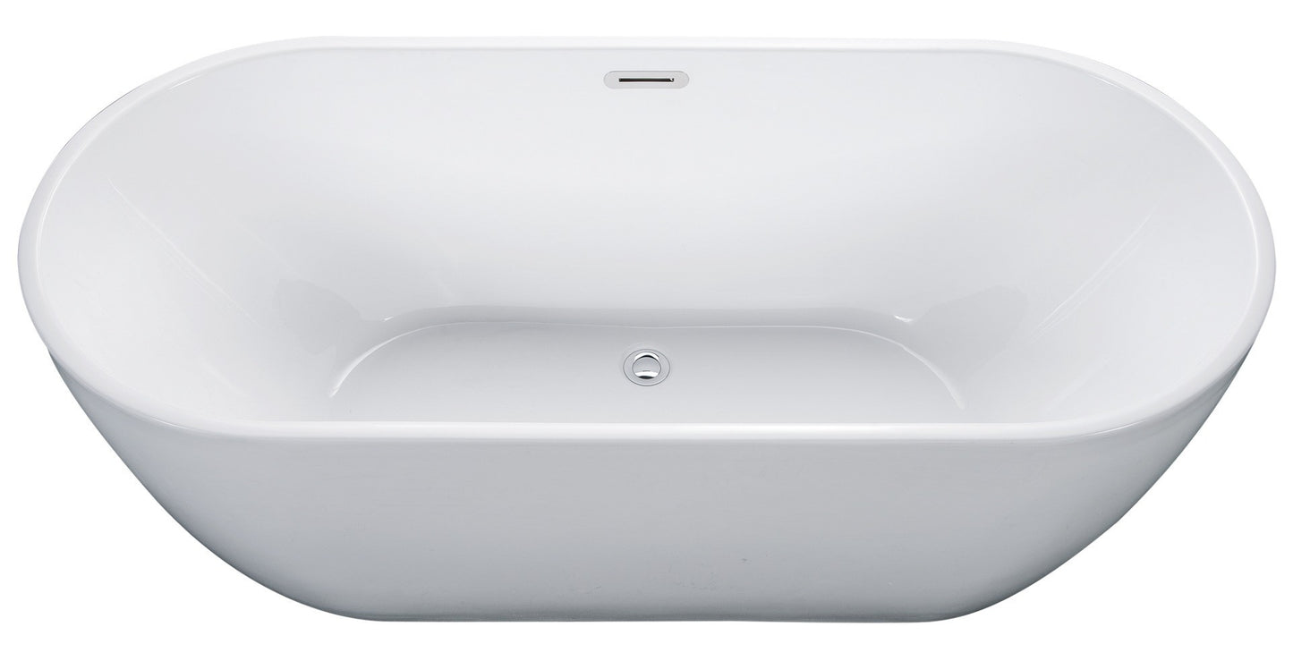 Oval Acrylic Free Standing Soaking Bathtub by Alfi