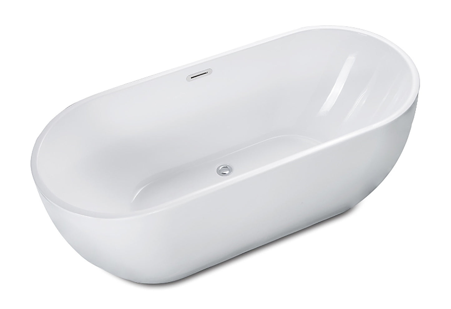 Oval Acrylic Free Standing Soaking Bathtub by Alfi