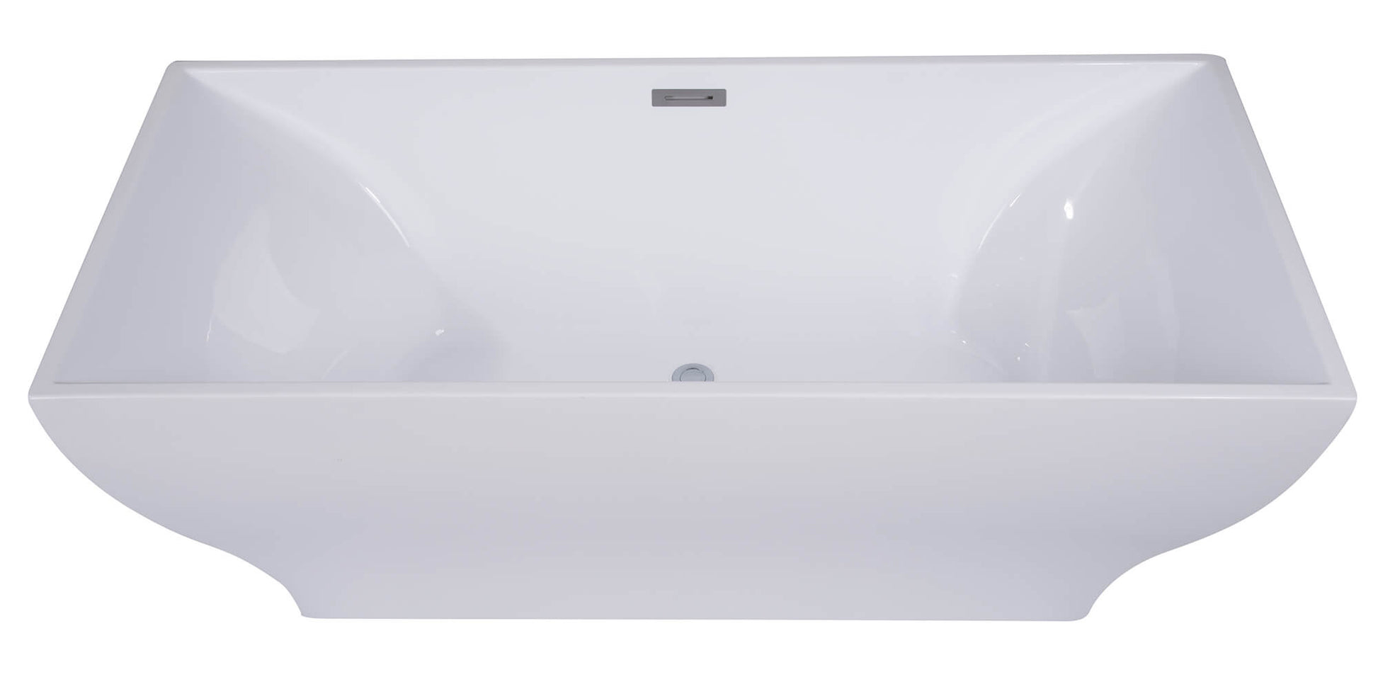Inch White Rectangular Acrylic Free Standing Soaking Bathtub by Alfi