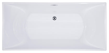 Inch White Rectangular Acrylic Free Standing Soaking Bathtub by Alfi