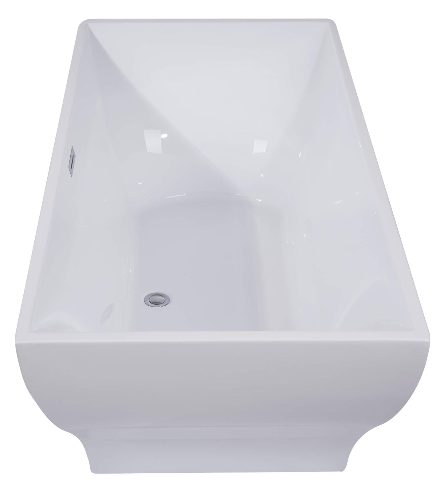 Inch White Rectangular Acrylic Free Standing Soaking Bathtub by Alfi