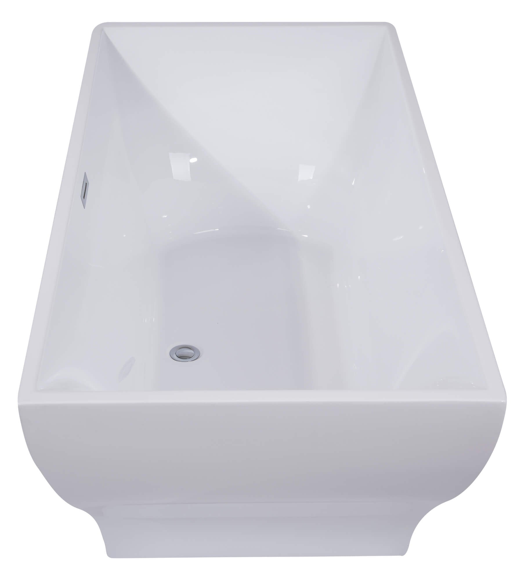 Inch White Rectangular Acrylic Free Standing Soaking Bathtub by Alfi