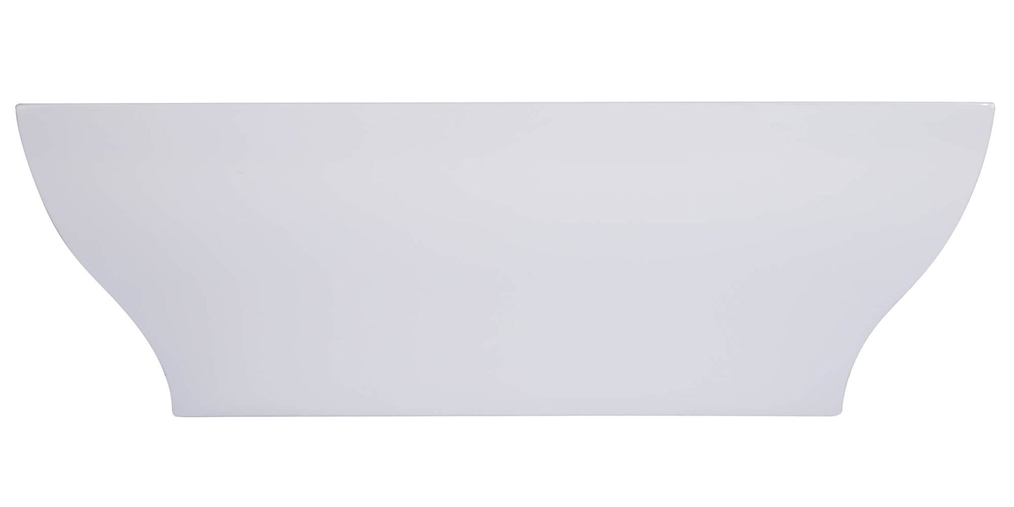 Inch White Rectangular Acrylic Free Standing Soaking Bathtub by Alfi