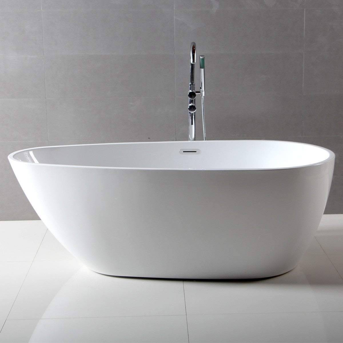 White or Black Oval Soaking Bathtub by Alfi