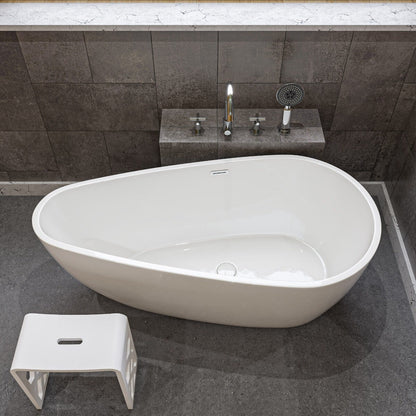 White or Black Oval Soaking Bathtub by Alfi