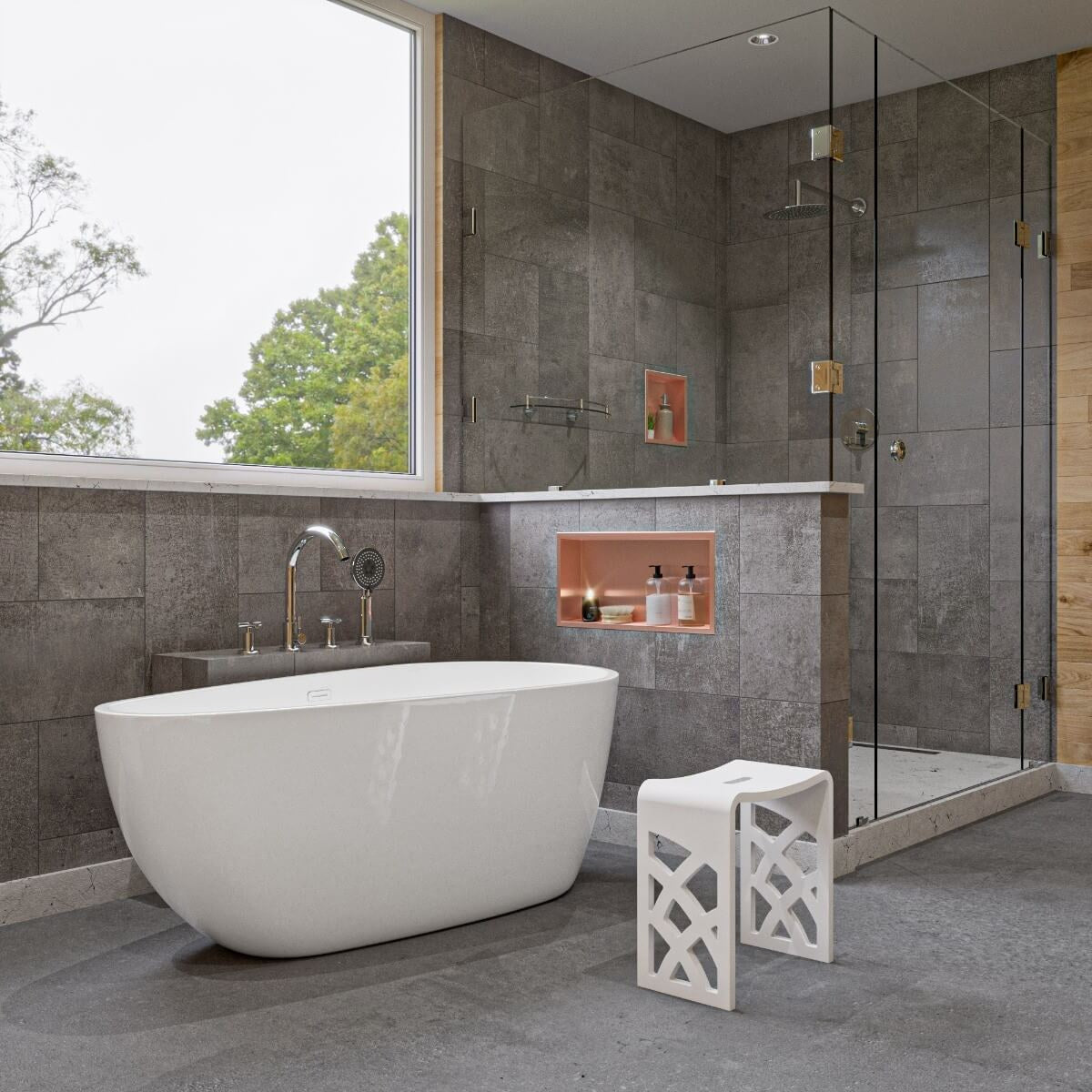 White or Black Oval Soaking Bathtub by Alfi