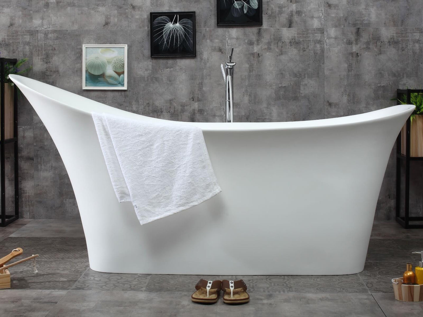 Soaking Slipper Bathtub Solid Surface by Alfi
