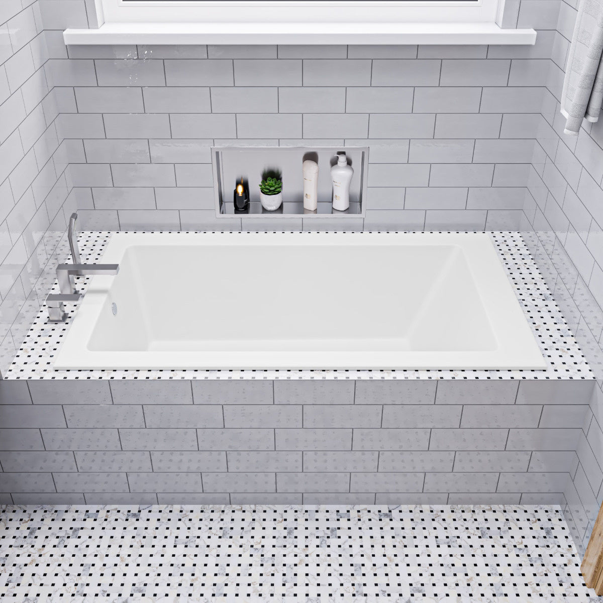 59" Rectangular Drop In Bathtub by Alfi