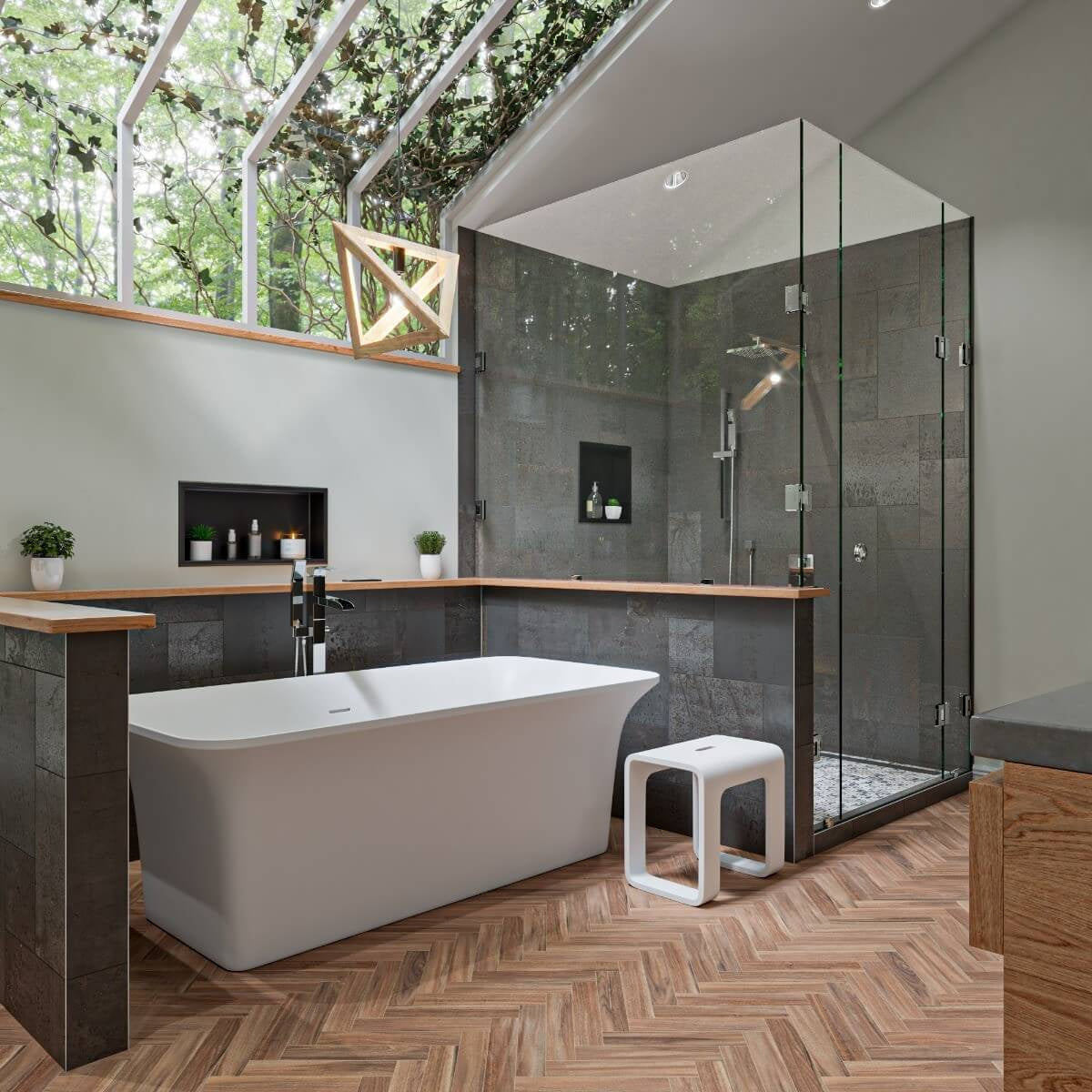 Rectangular Solid Surface Smooth Resin Soaking Bathtub by Alfi
