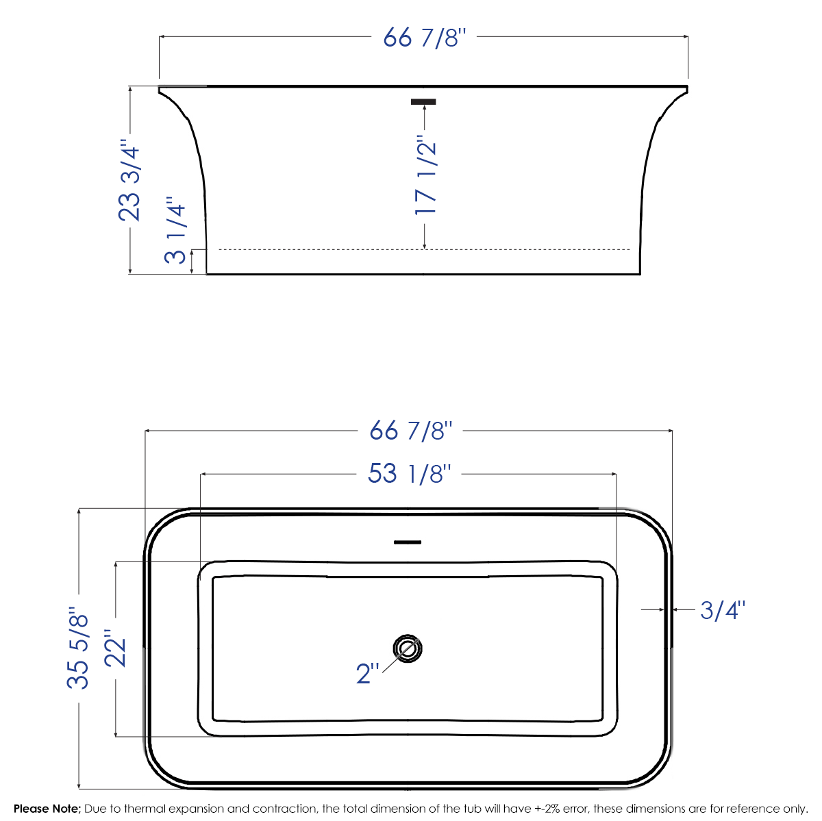 Rectangular Solid Surface Smooth Resin Soaking Bathtub by Alfi