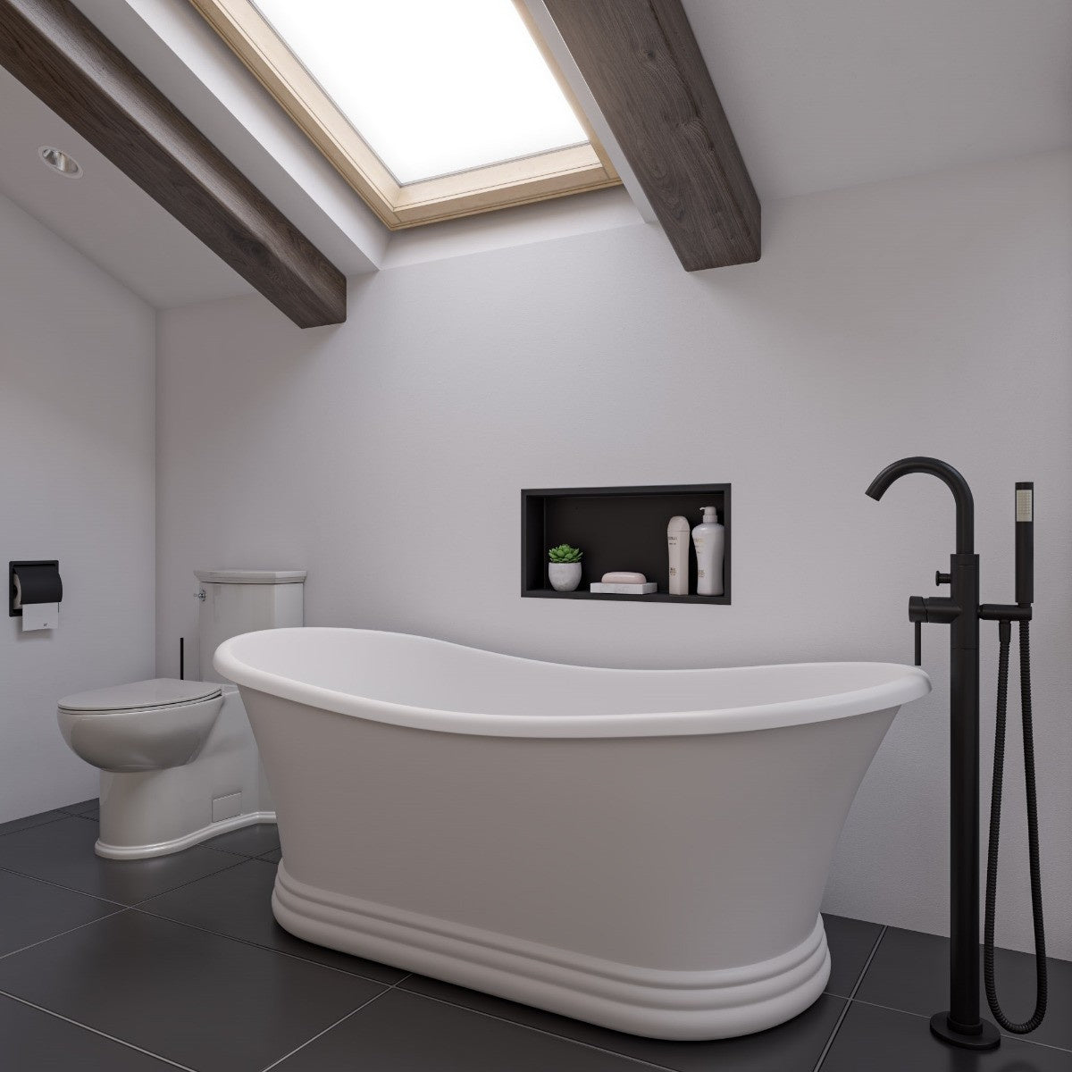 Pedestal Solid Surface Resin Bathtub by Alfi
