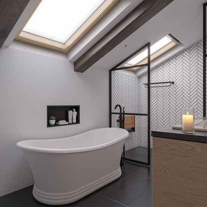 Pedestal Solid Surface Resin Bathtub by Alfi