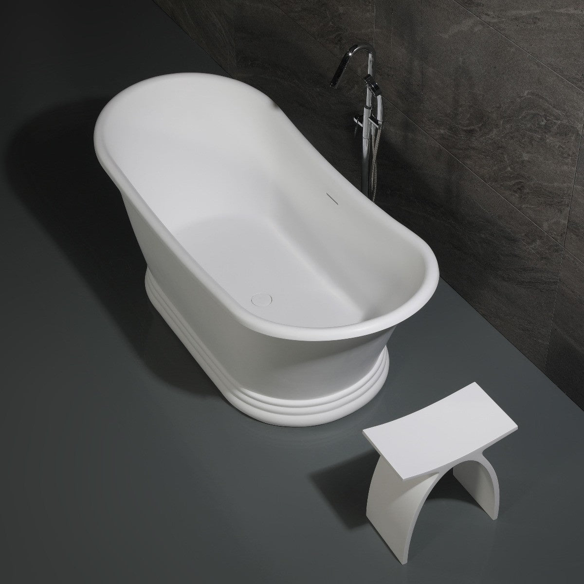 Pedestal Solid Surface Resin Bathtub by Alfi
