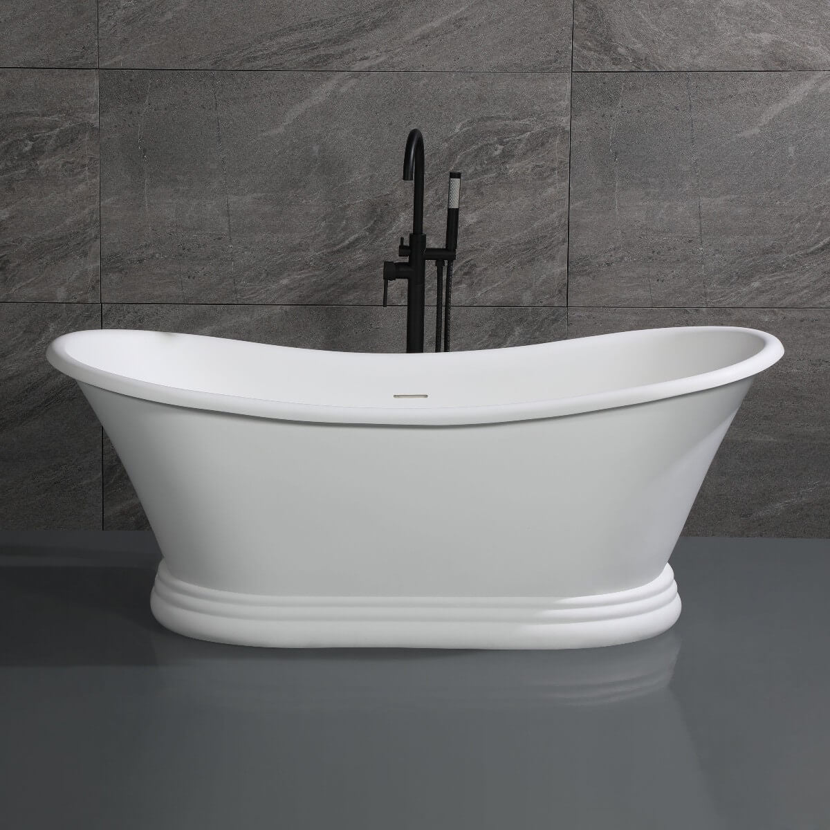 Pedestal Solid Surface Resin Bathtub by Alfi