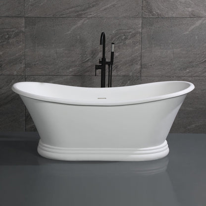 Pedestal Solid Surface Resin Bathtub by Alfi