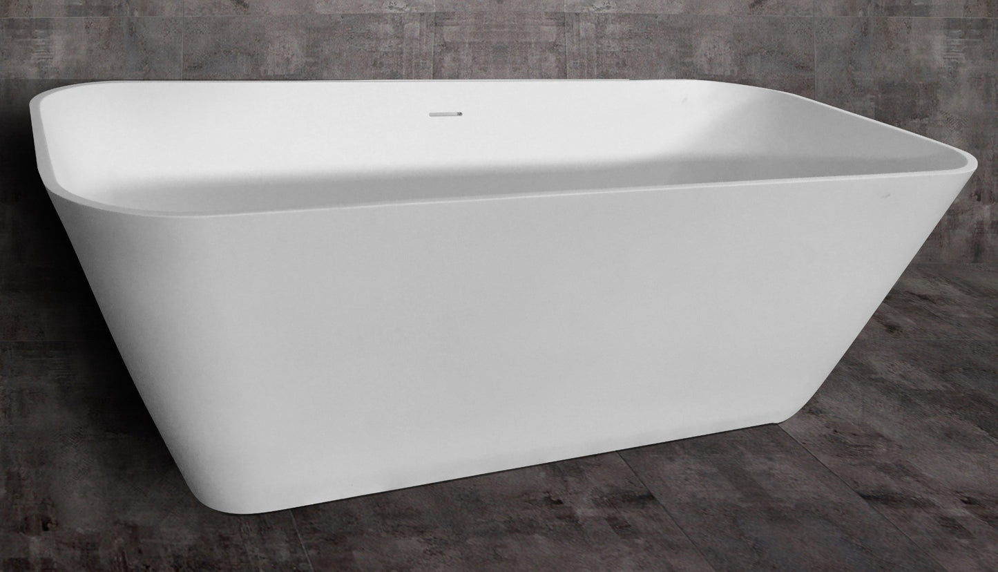 Rectangular Solid Surface Smooth Resin Soaking Bathtub by Alfi