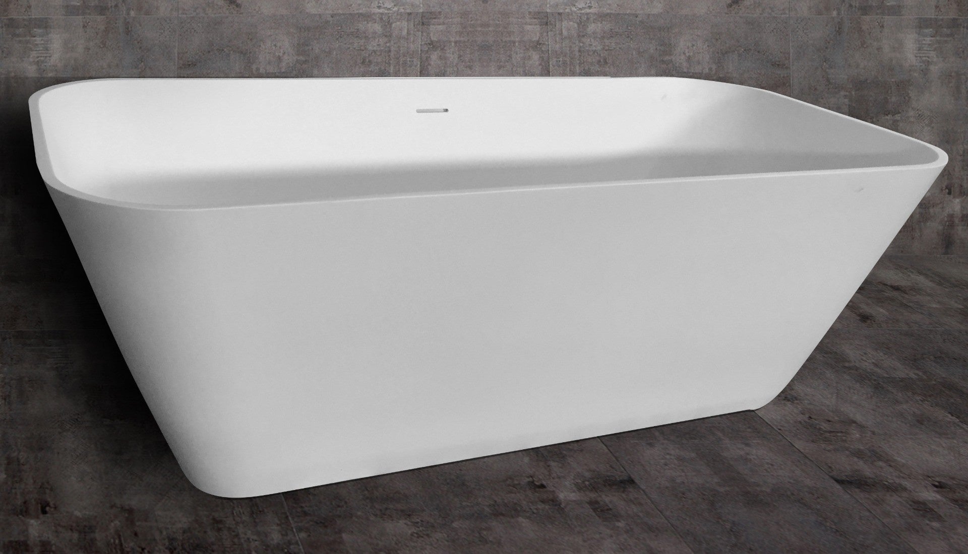 Rectangular Solid Surface Smooth Resin Soaking Bathtub by Alfi