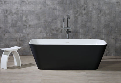 Rectangular Solid Surface Smooth Resin Soaking Bathtub by Alfi